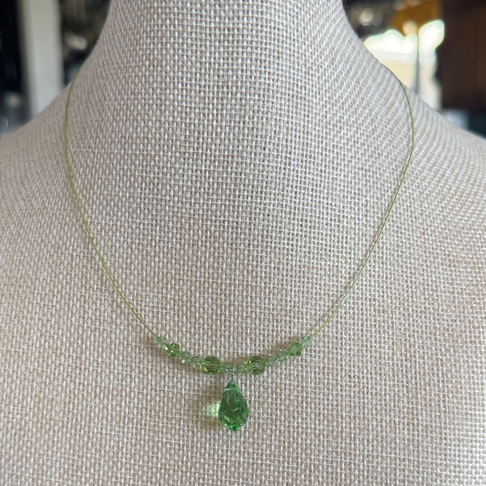 Chic Green Teardrop Necklace by Cc USA